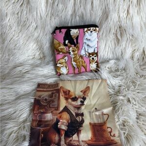 Chihuahua Print Pouch and Cleaning Cloth